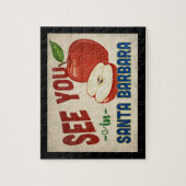 サンタバーバラカリフォルニアアップル – ヴィンテージトラベル ジグソーパズル (縦)