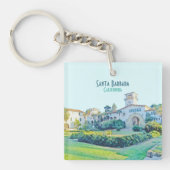 サンタバーバラカリフォルニアコートハウスウォーターカラー キーホルダー (正面)