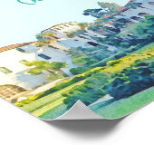 サンタバーバラカリフォルニアコートハウスウォーターカラー ポスター (角)