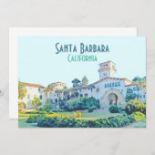 サンタバーバラカリフォルニアコートハウスウォーターカラー 招待状 (正面/裏面)