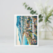 サンタバーバラカリフォルニア有名なプレイスウォーターカラー ポストカード (スタンド正面)