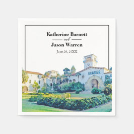 サンタバーバラコートハウスウォーターカラー結婚ズ スタンダードカクテルナプキン