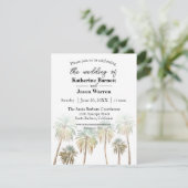 サンタバーバラパームツリーズビーチウォーターカラー 招待状 (スタンド正面)