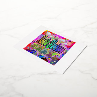 サンタバーバラビスタハ表現グガキ 箔シーズンポストカード