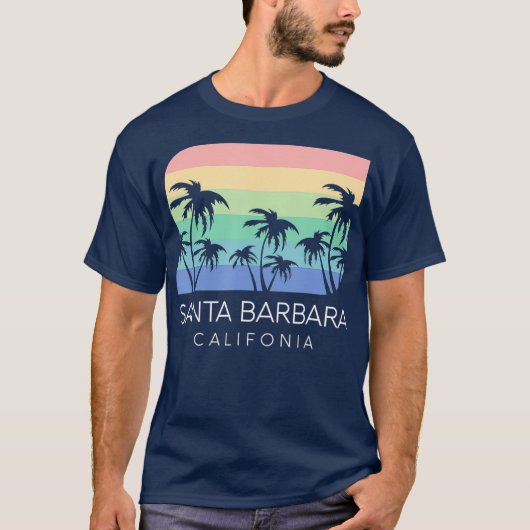 サンタバーバラビーチカリフォルニアサーフヴィンテージカリ Tシャツ (正面)