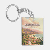 サンタバーバラビーチセントラルコーストカリフォルニアレトロ キーホルダー (正面左)