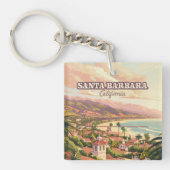 サンタバーバラビーチセントラルコーストカリフォルニアレトロ キーホルダー (正面)