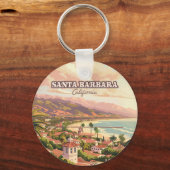 サンタバーバラビーチセントラルコーストカリフォルニアレトロ キーホルダー (裏面)