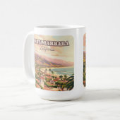 サンタバーバラビーチセントラルコーストカリフォルニアレトロ コーヒーマグカップ (正面左)
