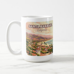 サンタバーバラビーチセントラルコーストカリフォルニアレトロ コーヒーマグカップ