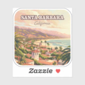 サンタバーバラビーチセントラルコーストカリフォルニアレトロ シール (シート)