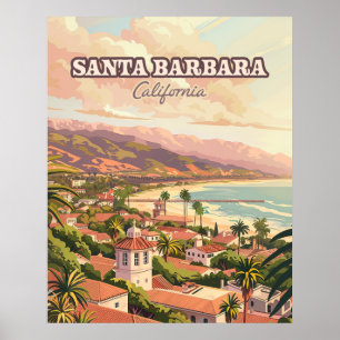 サンタバーバラビーチセントラルコーストカリフォルニアレトロ ポスター