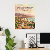 サンタバーバラビーチセントラルコーストカリフォルニアレトロ ポスター (ホームオフィス)