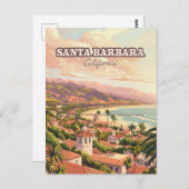 サンタバーバラビーチセントラルコーストカリフォルニアレトロ ポストカード (正面/裏面)
