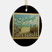 サンタバーバラビーチヴィンテージトラベル セラミックオーナメント (右)