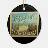 サンタバーバラビーチヴィンテージトラベル セラミックオーナメント (左)