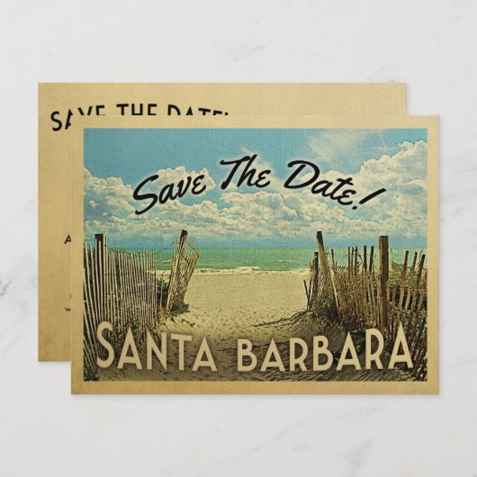 サンタバーバラビーチヴィンテージ保存日 案内ポストカード (正面/裏面)