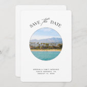 サンタバーバラビーチ結婚式保存日 招待状 (正面/裏面)