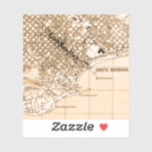 サンタバーバラヴィンテージマップ縦葉書 シール (シート)