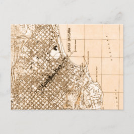 サンタバーバラヴィンテージマップ縦葉書 ポストカード