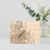 サンタバーバラヴィンテージマップ縦葉書 ポストカード (スタンド正面)