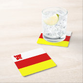 サンタバーバラ州旗カリフォルニア広場紙Coa スクエアペーパーコースター (インサイチュ)