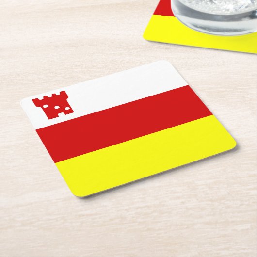 サンタバーバラ州旗カリフォルニア広場紙Coa スクエアペーパーコースター (アングル)