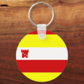 サンタバーバラ州旗，カリフォルニア州キーチェーン キーホルダー (正面)