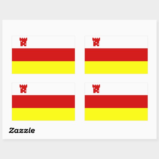 サンタバーバラ州旗,カリフォルニア州立角形 長方形シール (シート)