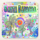 サンタバーバラ深いドリームコースター スクエアペーパーコースター (正面)