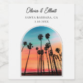 サンタバーバラ結婚式の引き出物 パーソナライズされた ワインラベル (シングルラベル)