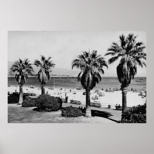 サンタバーバラ，カリフォルニア西部ビーチビューフォト ポスター (正面)