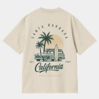 サンタバーバラ カリフォルニア ヴィンテージサーフ ステーション ワゴン Tシャツ