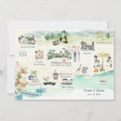 サンタバーバラ | 結婚式ウィークエンドの旅程地図 招待状 (正面)