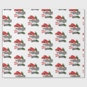 サンタバーントラック馬トレーラークリスマス ラッピングペーパー (フラット)