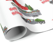 サンタバーントラック馬トレーラークリスマス ラッピングペーパー (ロールコーナー)