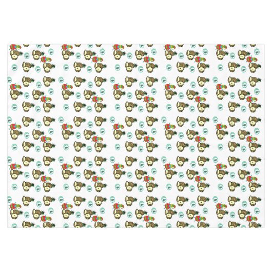 サンタパイナップルの木々のクリスマステーブルクロス テーブルクロス (正面(横))