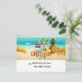 サンタパイナップルビーチホリデークリスマス シーズンポストカード (スタンド正面)