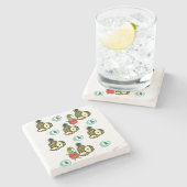 サンタパイナップル大理石コースター ストーンコースター (横)