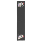 サンタパグクリスマスライトクリスマスドッグ恋人 ショートテーブルランナー (正面)