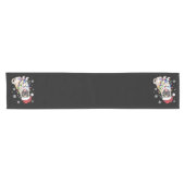 サンタパグクリスマスライトクリスマスドッグ恋人 ショートテーブルランナー (横)