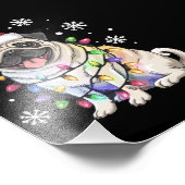 サンタパグクリスマスライトクリスマスドッグ恋人 フォトプリント            (角)