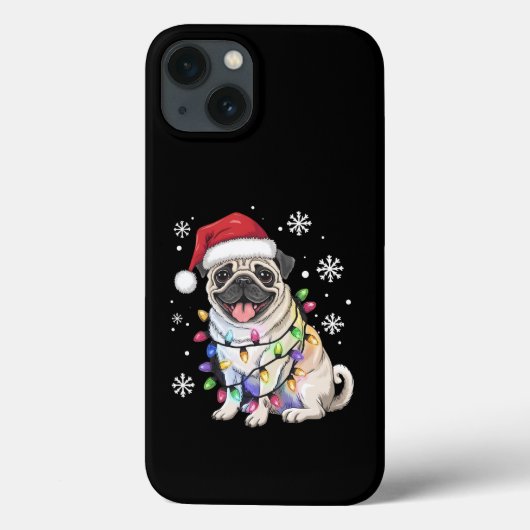 サンタパグクリスマスライトクリスマスドッグ恋人 Case-Mate iPhoneケース (裏面)