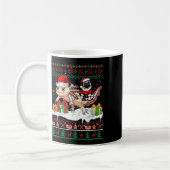 サンタパグライディングアクソロトルクリスマスセーター恋人O コーヒーマグカップ (左)
