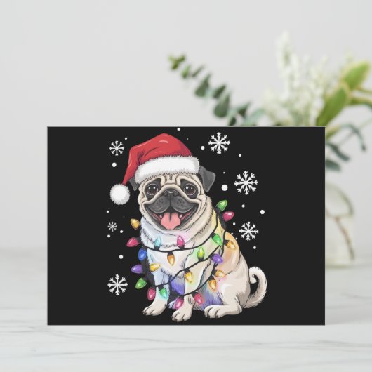 サンタパグ クリスマス ライト Xmas 犬好き (スタンド正面)