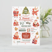サンタパジャマパーティー誕生日招待状 招待状 (スタンド正面)