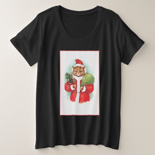 サンタパスサンタキャットバイルイワーイン プラスサイズTシャツ (デザイン正面)