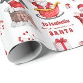 サンタパターンからかわいい名前 ラッピングペーパー (ロールコーナー)