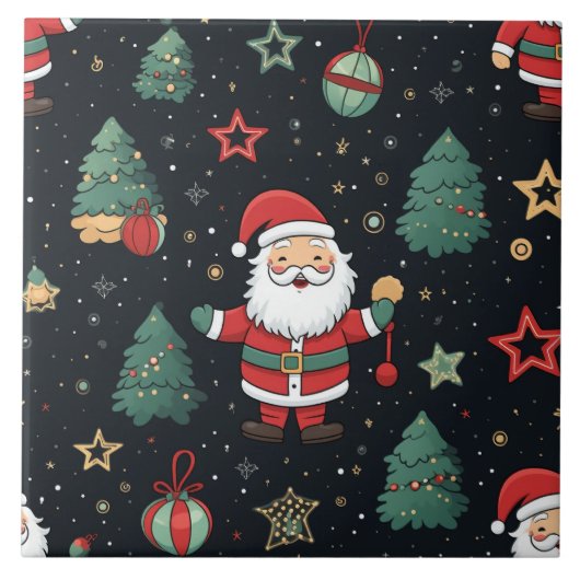 サンタパターン – ホー!ホー!ホー! タイル (正面)