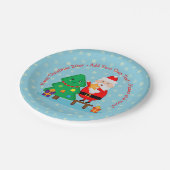 サンタパッティングスタークリスマスツリー20xx追加文字7" ペーパープレート (アングル)